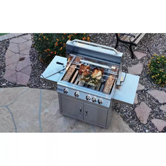 KoKoMo Professional 4 Burner 32 Inch Cart Model BBQ Grill With Lights & Locking Casters