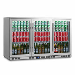 Kings Bottle 53'' Heating Glass 3 Door Large Beverage Refrigerator KBU328M