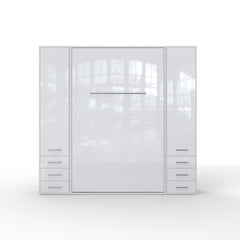 Maxima House Vertical Murphy Bed Invento, European Queen Size with 2 cabinets