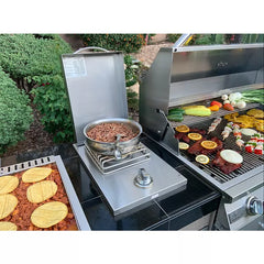 KoKoMo Teppanyaki, Griddle, Built-In BBQ Grill with Side Burner, Storage Drawers 7'6"