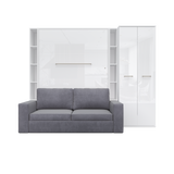 Maxima House Vertical FULL size Murphy Bed Invento with a Sofa, two Cabinets and Wardrobe