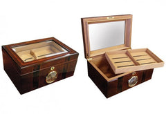 The Ambassador Beveled Glass Top Humidor by Prestige Import Group - 100 Cigar ct