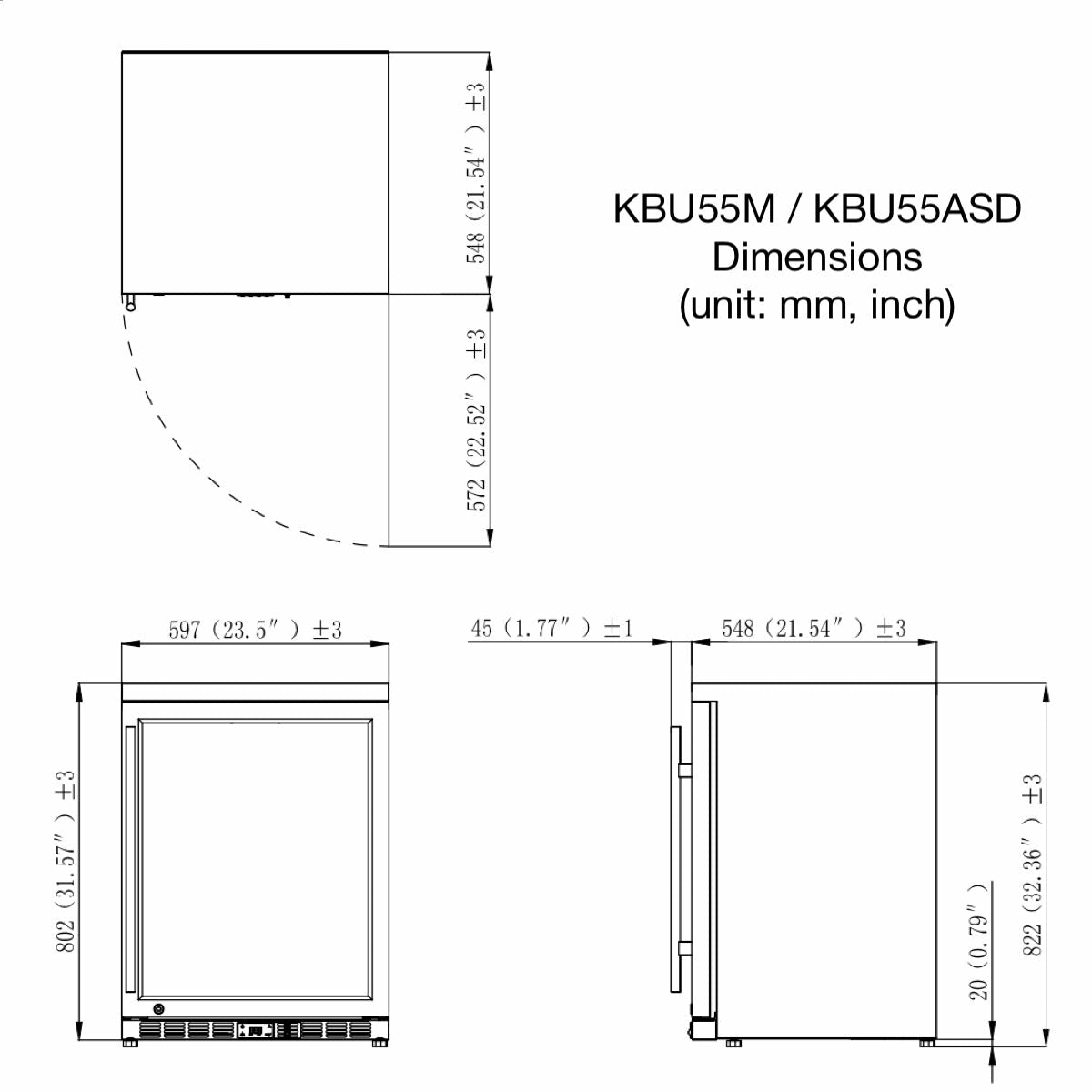 Kings Bottle 24'' Outdoor Beer Fridge Cooler Stainless Steel KBU55ASD