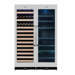 Kings Bottle 72" Large Wine And Beverage Cooler Drinks Combo With Clear Door KBU170BW2-FG