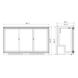 Kings Bottle Commercial Grade Back Bar Fridge, 3 Self-closing Glass Door KBU-328-BP