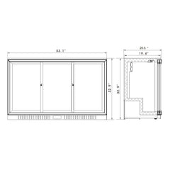 Kings Bottle Commercial Grade Back Bar Fridge, 3 Self-closing Glass Door KBU-328-BP