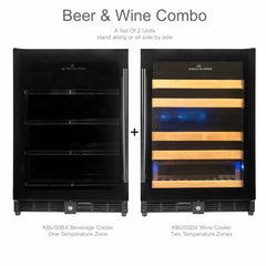 Kings Bottle 48" Glass Door Wine And Beverage Fridge Center Built In KBU50BW3-FG