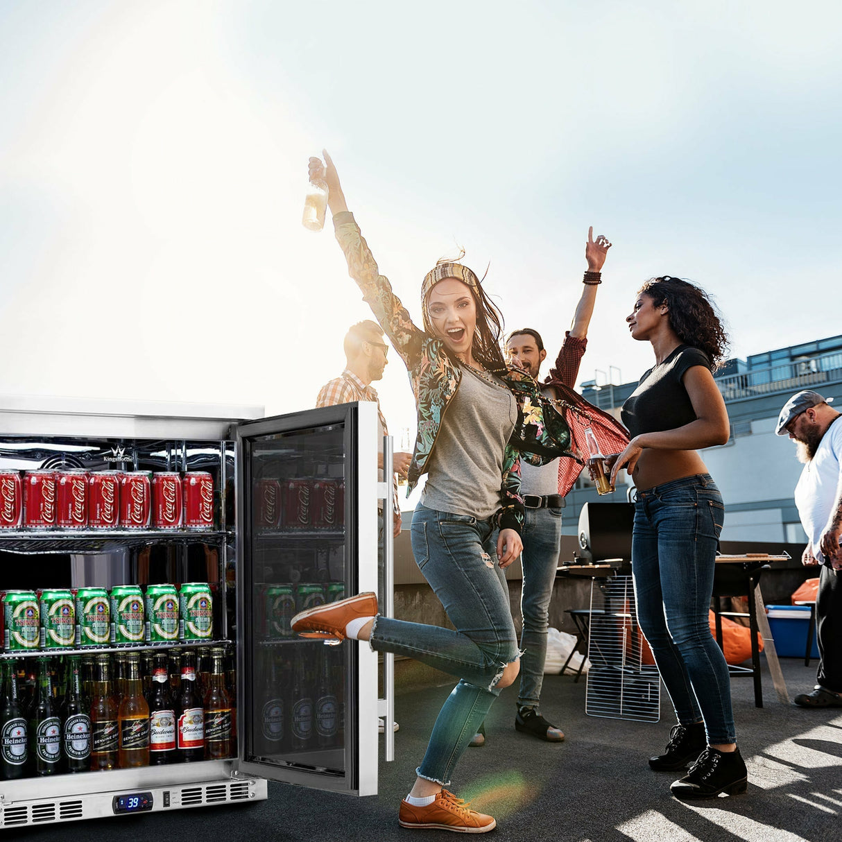 Kings Bottle 24'' Outdoor Beer Fridge Cooler Stainless Steel KBU55ASD