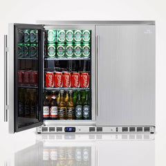 Kings Bottle 36" Outdoor Beverage Refrigerator 2 Door For Home KBU56ASD