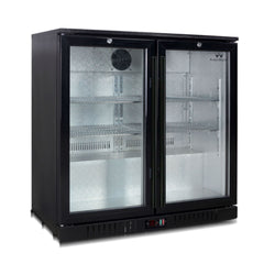 Kings Bottle Commercial Grade Back Bar Fridge, 2 Self-closing Glass Door KBU56BP