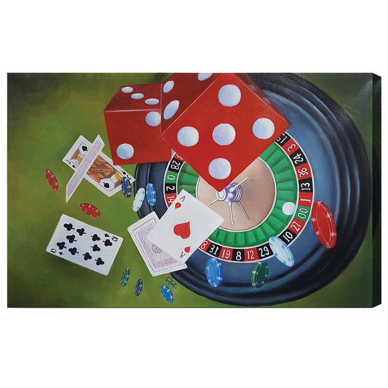 RAM Game Room Oil Painting On Canvas - Roulette & Dice OP9