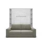 Maxima House Vertical European FULL size Murphy Bed Invento with a Sofa and two Cabinets