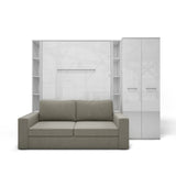 Maxima House Vertical FULL size Murphy Bed Invento with a Sofa, two Cabinets and Wardrobe
