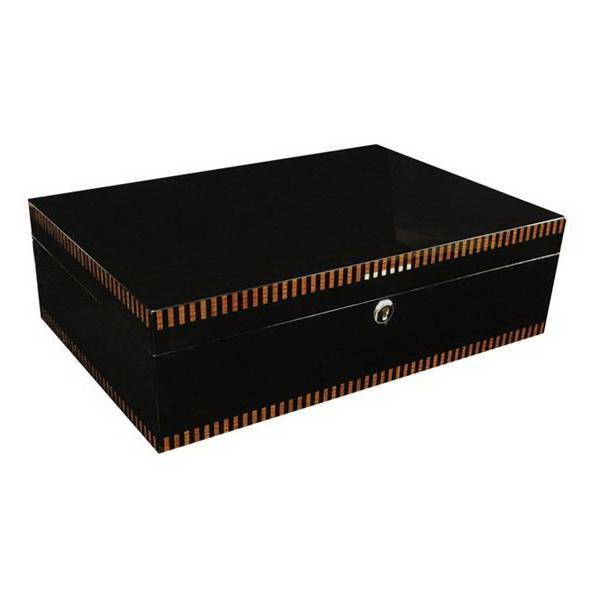The Brynmor Black Lacquer Finish Humidor by Prestige Import Group - 120 Cigar Ct