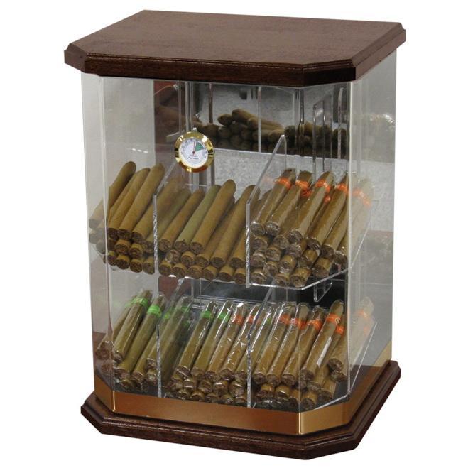 The Franklin Wood Acrylic Display Humidor by Prestige Import Group - 150 Cigar ct