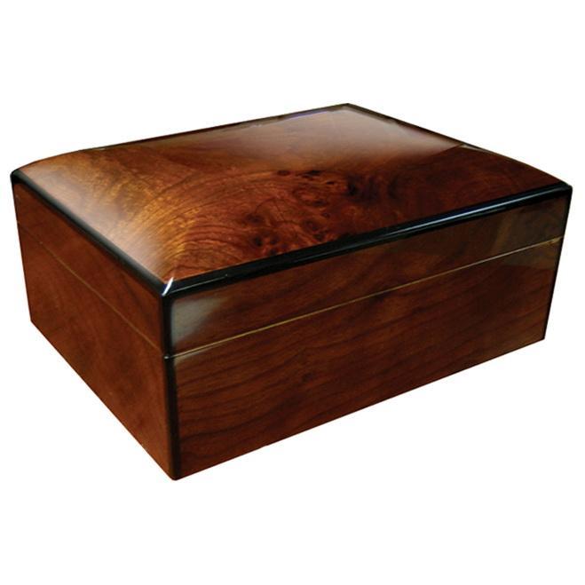 The Napoli Gloss Walnut Humidor by Prestige Import Group - 75 Cigar ct