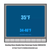 Kings Bottle 36'' Heating Glass 2 Door Built In Beverage Fridge KBU56M