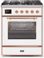 ILVE Majestic 30 Inch Dual Fuel Range Burner Top 5 Burners UM30DNE3WHPLP