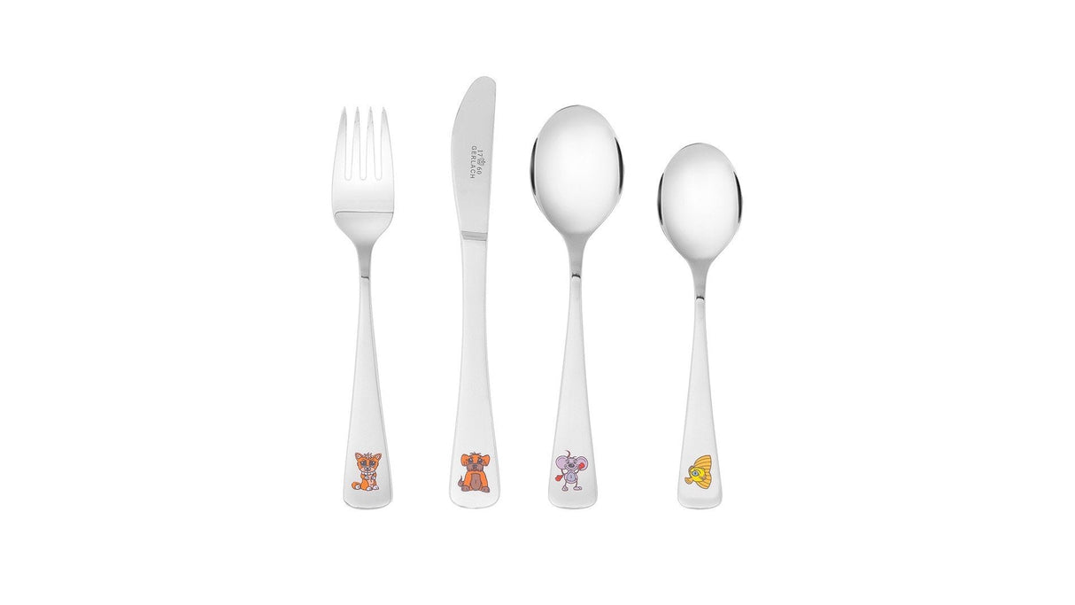 Maxima House ANIMALS Children 4 Piece 18/10 Stainless Steel Flatware Set