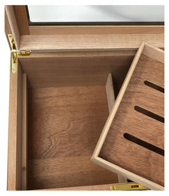 The Berkeley Humidor with Glass Top by Prestige Import Group - 100 Cigar ct