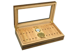 Prestige Imports African Obeche Techwood Lacquer Glasstop Humidor w/ Removable Cigar Bed