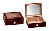 The Chalet Black or Cherry Glass Top Humidor by Prestige Import Group - 25-50 Cigar ct