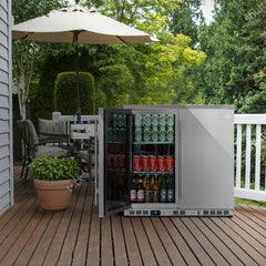 Kings Bottle 36" Outdoor Beverage Refrigerator 2 Door For Home KBU56ASD