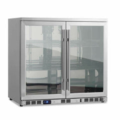 Kings Bottle 36'' Heating Glass 2 Door Built In Beverage Fridge KBU56M