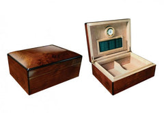 The Napoli Gloss Walnut Humidor by Prestige Import Group - 75 Cigar ct