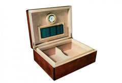 The Napoli Gloss Walnut Humidor by Prestige Import Group - 75 Cigar ct