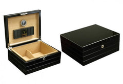 The Onyx High Gloss Black Humidor by Prestige Import Group - 50 Cigar ct