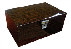 The Princeton Ebony or Bubinga Desktop Humidor by Prestige- 130 Cigar ct