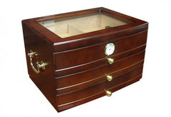 The Regent Glass Top Humidor with Drawers by Prestige Import Group - 75 Cigar ct