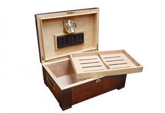 The Stetson Tobacco Leaf Inlay Humidor by Prestige Import Group - 150 Cigar ct