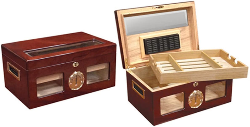 The Valencia High Gloss Cherry Humidor by Prestige Import Group - 120 Cigar ct